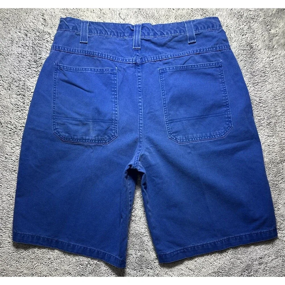 Vintage 90s Streetwear Mens 38 Faded Baggy Loose Denim Short Green Skater Grunge